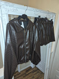 Leatherette suit £40 8 to 12 shorts set